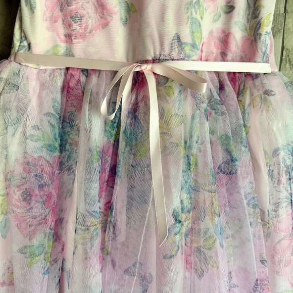 Zenzi pink spring floral dress girls size 7/8 - Picture 8 of 13